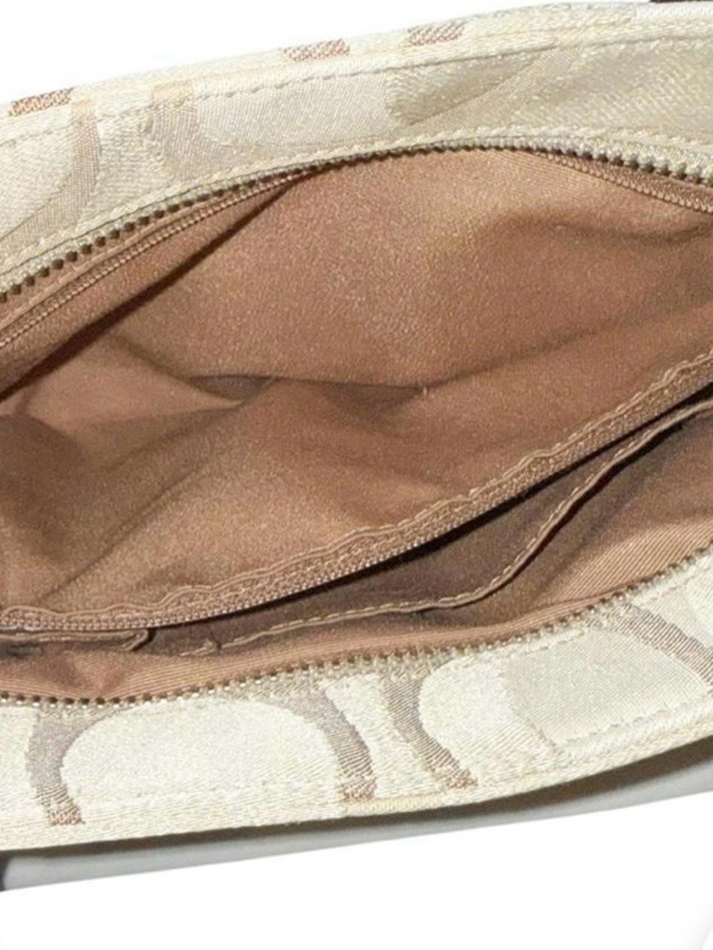 COACH Vintage Signature Hamptons Optic Madeleine Satchel Handbag, white/tan - Picture 6 of 8